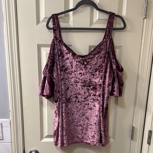 Torrid Purple Ruffled Sleeveless Blouse